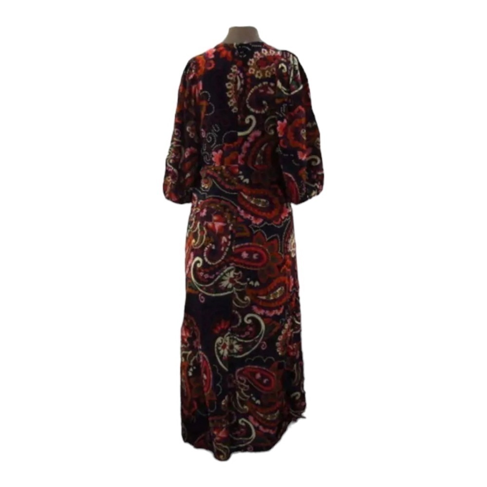 KACHEL x Anthropologie Paisley Puff Sleeve Midi Dress XS NWT Fall Boho - Picture 13 of 15